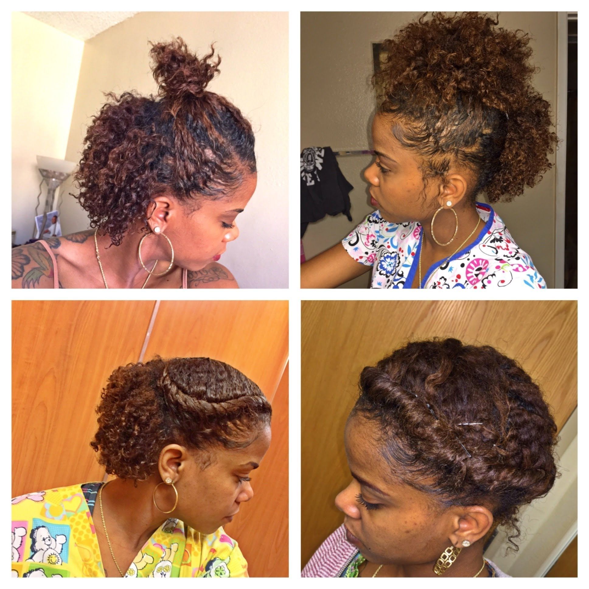 Natural Hair Regarding Well Liked Braided Updo Hairstyle With Curls For Short Hair (View 10 of 15)