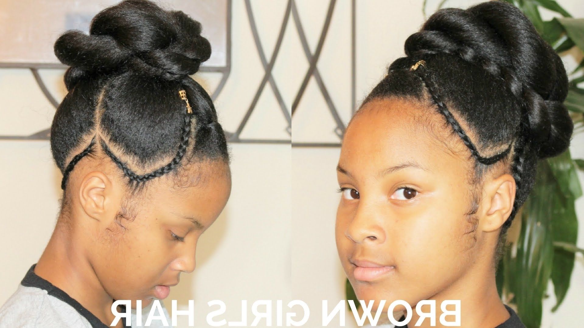 Natural Hairstyle Girls – Youtube Pertaining To Well Known Cornrows Bun Hairstyles (View 13 of 15)