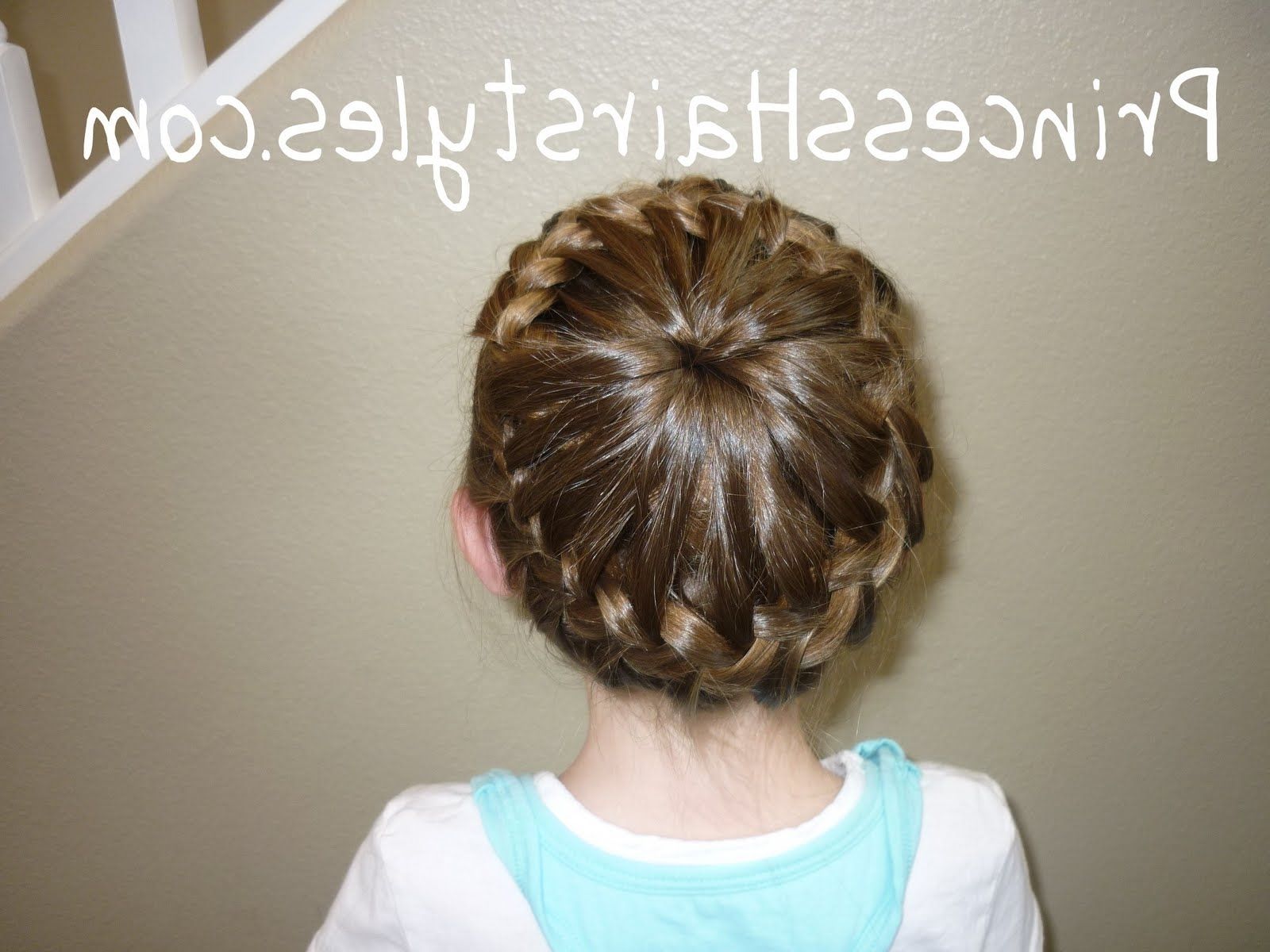 Never Ending French Braid Bun – Hairstyles For Girls – Princess Within Famous French Braid Crown And Bun Updo (View 11 of 15)