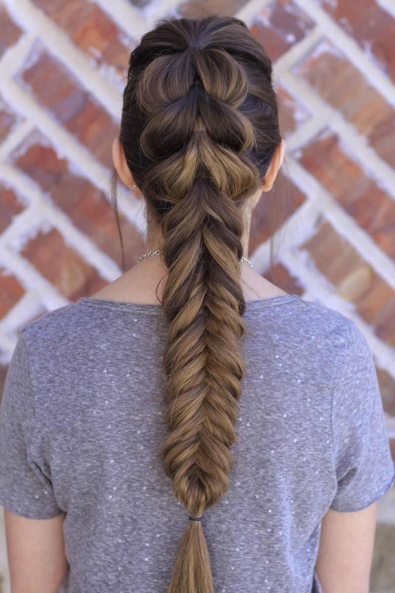 Newest French Braid Pull Back Hairstyles Throughout Pull Through Fishtail Braid Combo Tutorial (View 3 of 15)