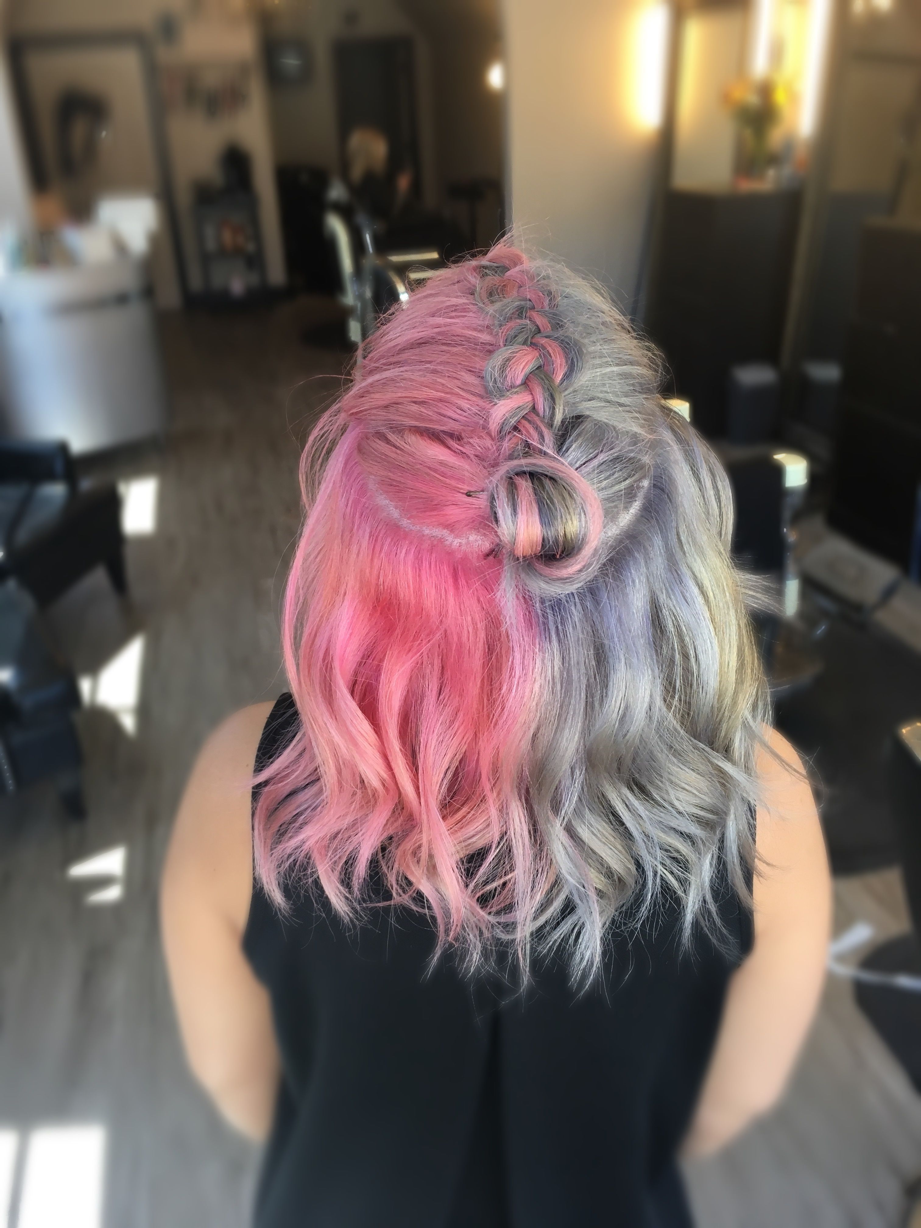 Newest Top Knot Ponytail Braids With Pink Extensions Inside Top Knot / Braid/ Dutch Braid/ Pink Hair/ Silver Hair/ Pravana (View 15 of 15)