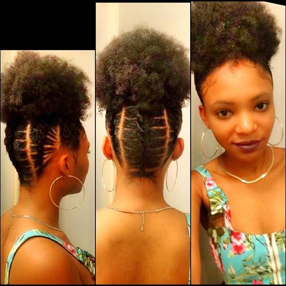 Personalize Your Afro Puff /elastic Cornrows – Youtube Pertaining To Current Cornrows Hairstyles With Afro (View 1 of 15)