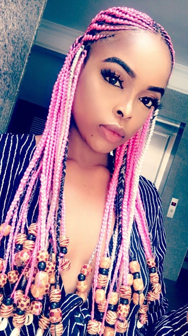 Pink Tribal Braids With Beads (View 11 of 15)