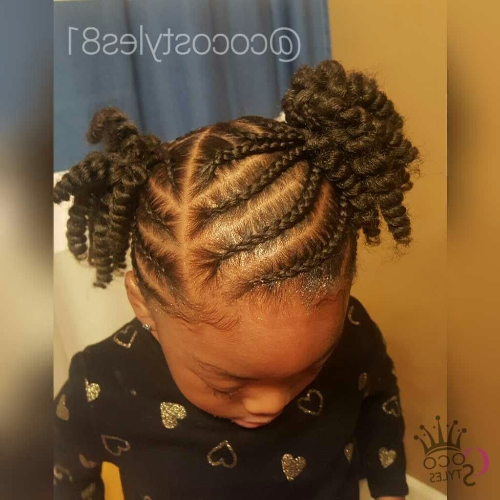 Popular Cornrow Hairstyles For Little Girl Regarding Ik869 Wall Decal Sticker Hair Salon Girl Hairstyle Barber Scissors (View 9 of 15)