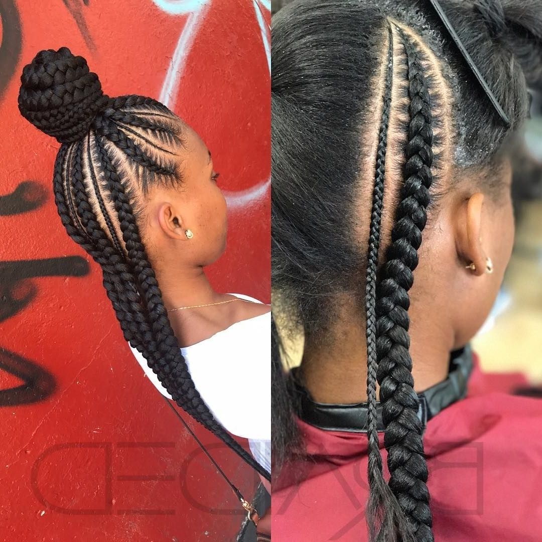 Popular Half Up Half Down Cornrows Hairstyles Pertaining To  (View 6 of 15)