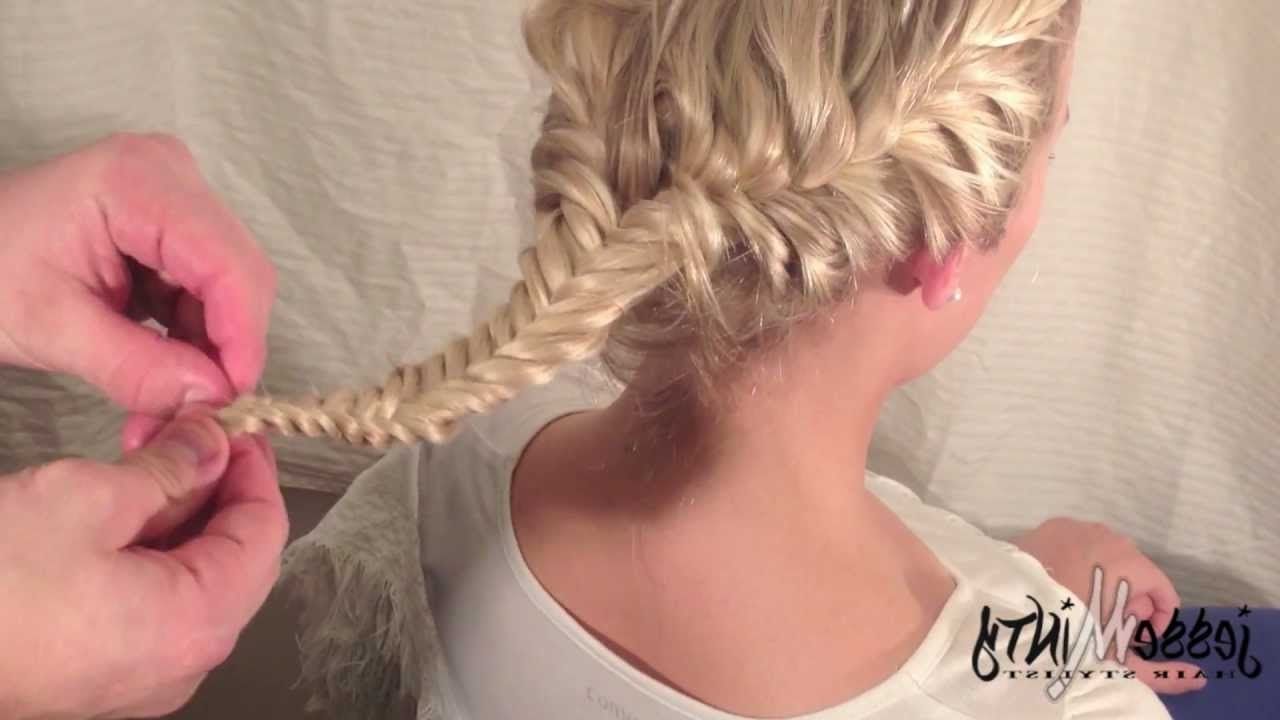 Preferred Diagonal Two French Braid Hairstyles With Regard To The Hunger Games Part 2 Double Fish Tail Braid Hairstyle Tutorial (View 15 of 15)