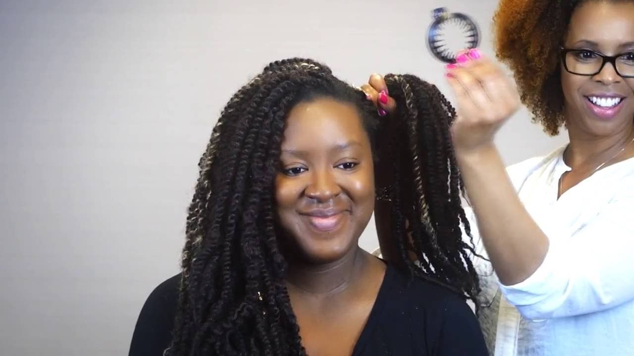 Puffcuff Styling Demo With Type 5 Hair (locs, Twists Or Braids For Current Super Long Dark Braids With Cuffs (View 14 of 15)