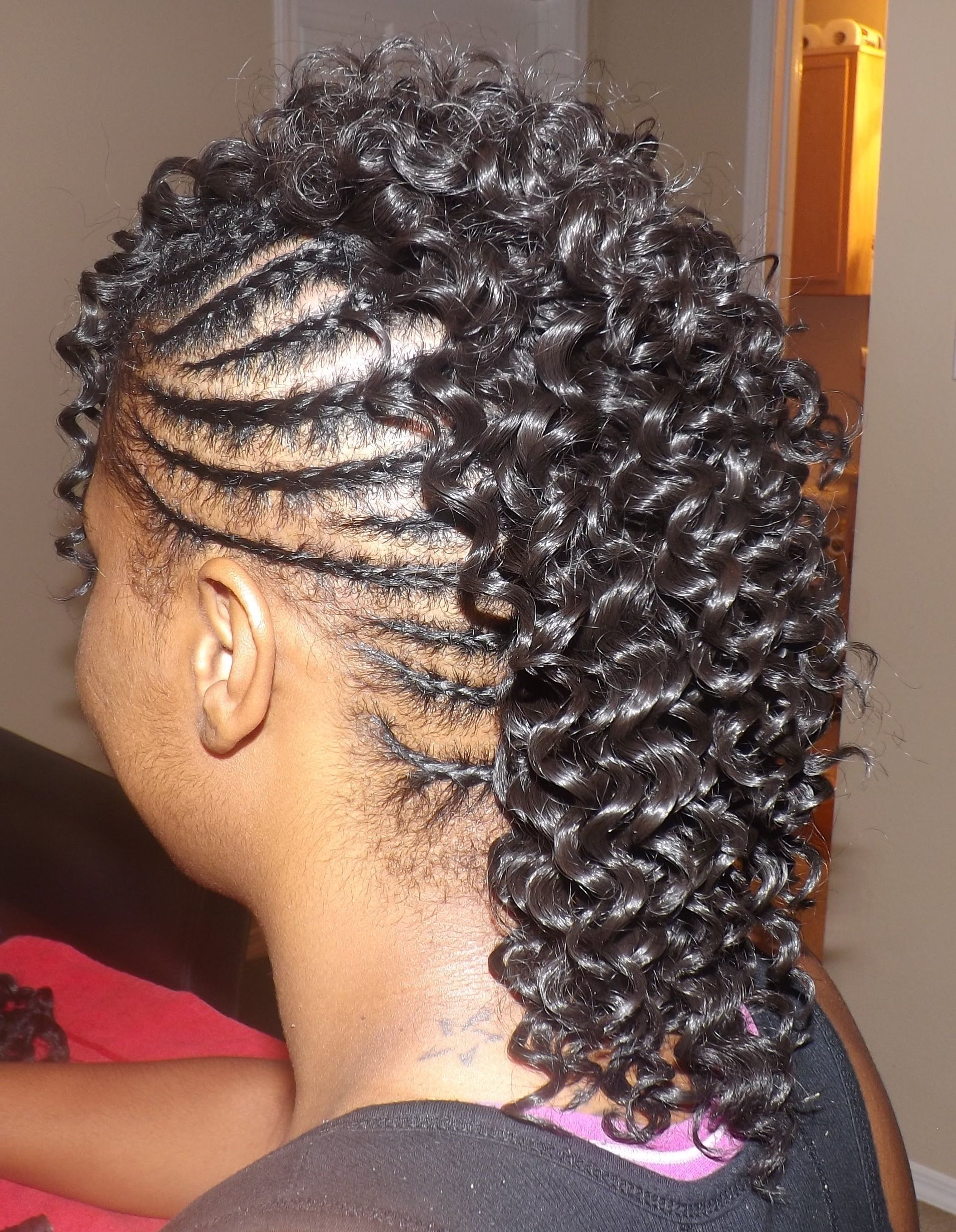 Sew In Mohawk Fgrogan – Youtube Pertaining To Fashionable Cornrows And Sew Hairstyles (View 2 of 15)