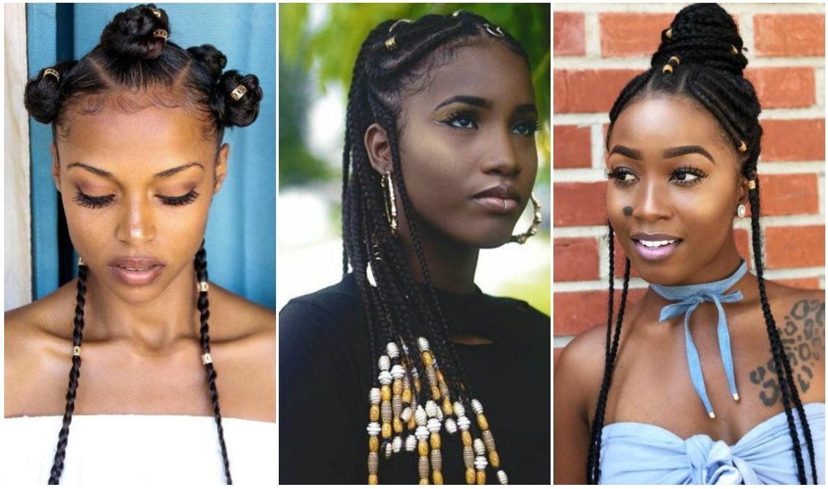 Sexy Afro Braids Hairstyles With Beads For 2019 Within Preferred Cornrows Hairstyles With Beads (View 8 of 15)