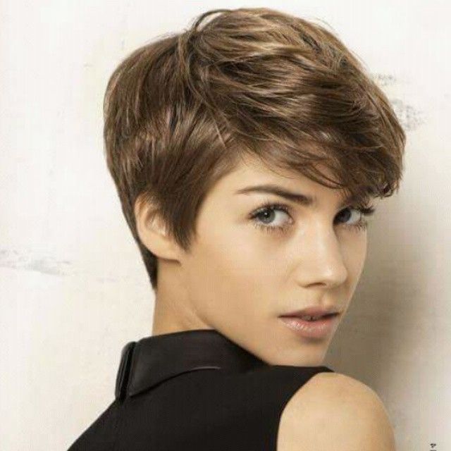Styles Weekly Regarding Widely Used Brunette Pixie With Feathered Layers (View 5 of 15)