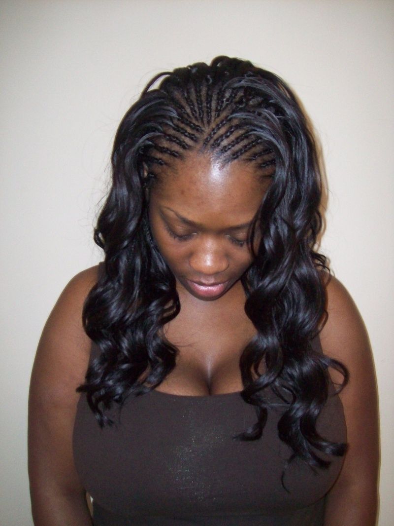 Top 15 Black Braided Hairstyles Throughout Newest Braided Hairstyles With Curly Weave (View 14 of 15)