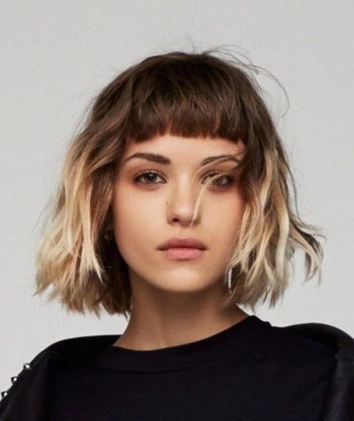 Trendy Cropped Tousled Waves And Side Bangs Inside Short Hair With Bangs: 26 Most Popular Hairstyles For Women In  (View 4 of 15)