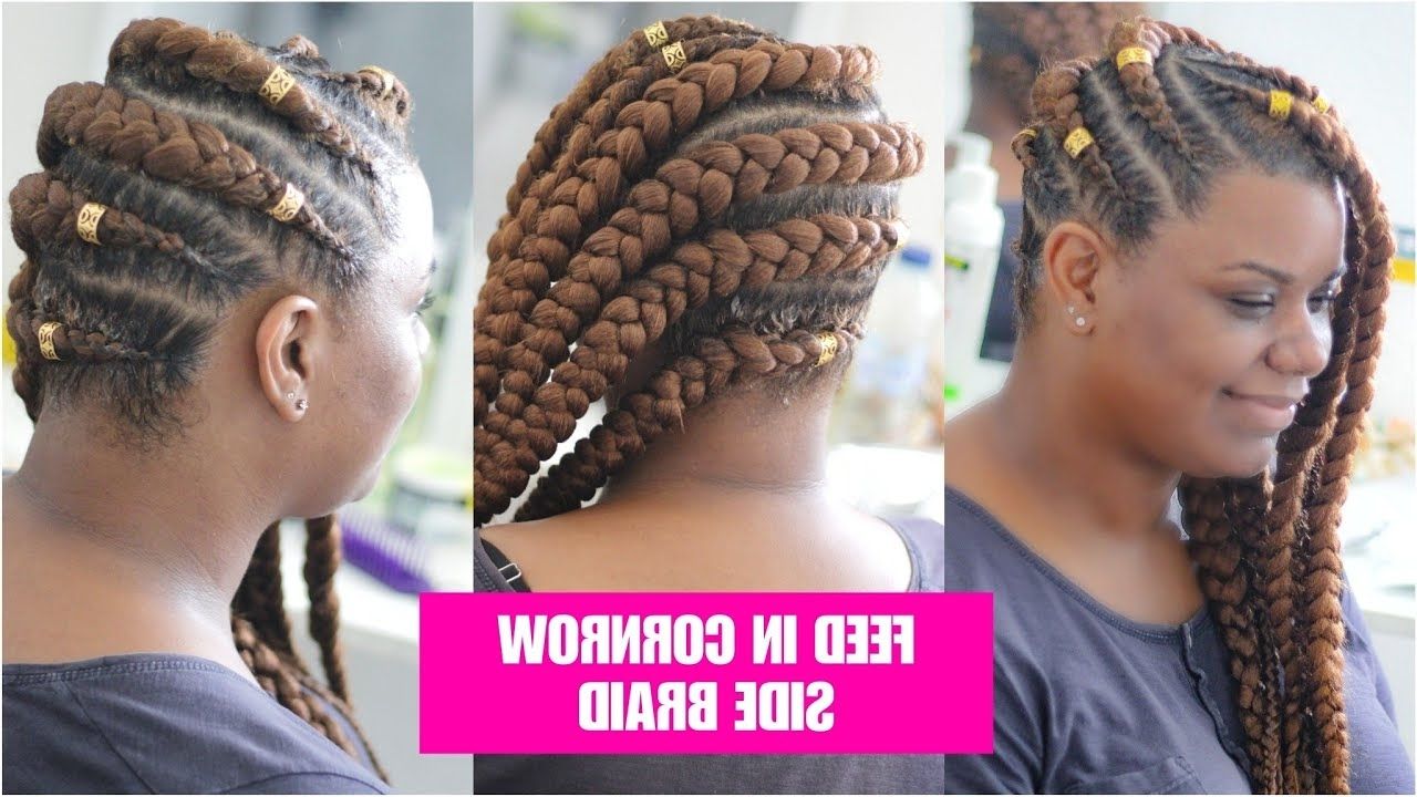 Tuto Feed In Cornrow Side Braid Milies Hairstyle Natural Hair Crépus In Latest Cornrows Side Hairstyles (View 12 of 15)