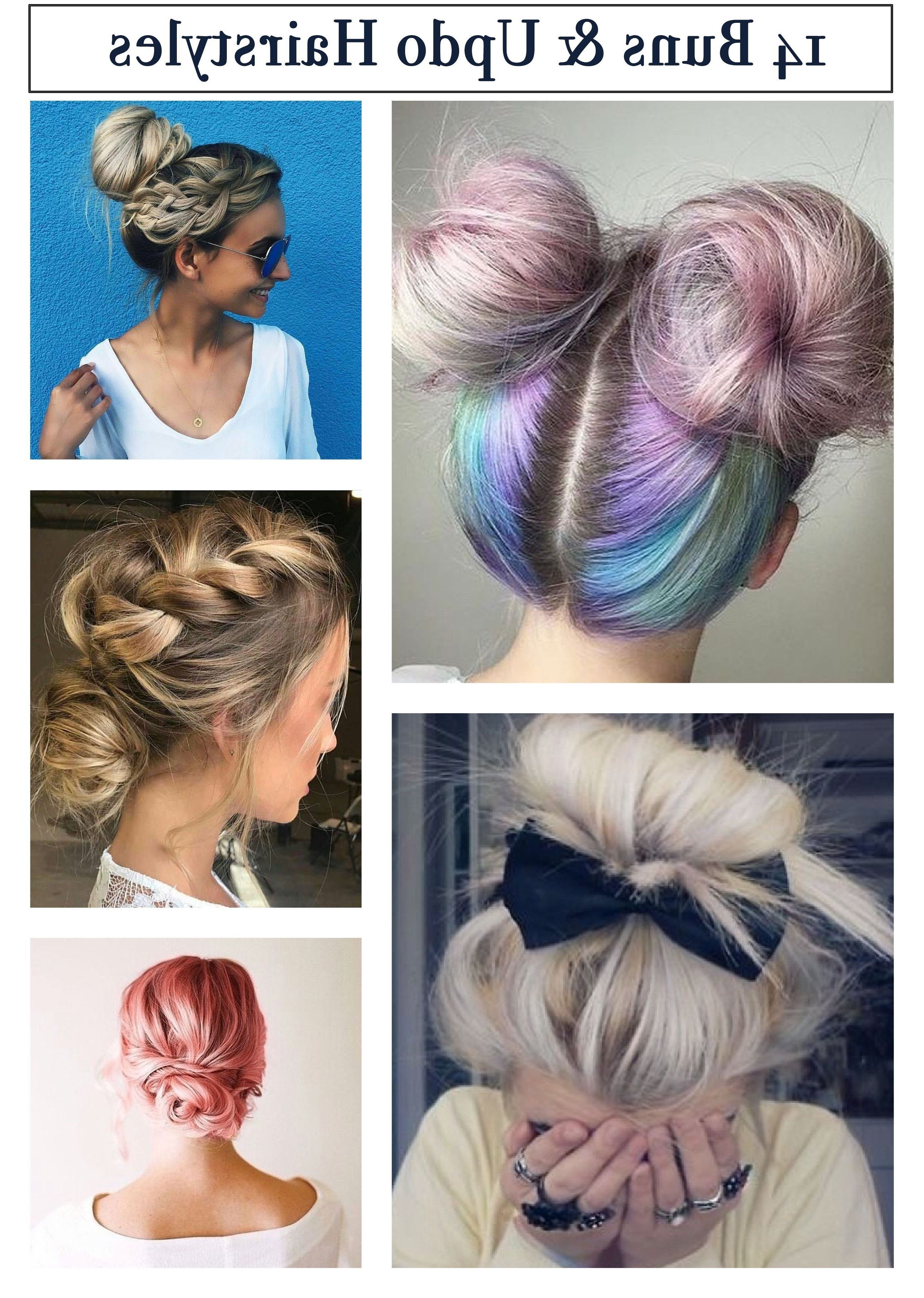Updo Hairstyles To Try This Summer – 14 Different Hair Buns Throughout Famous Two French Braid Hairstyles With A Sock Bun (View 15 of 15)
