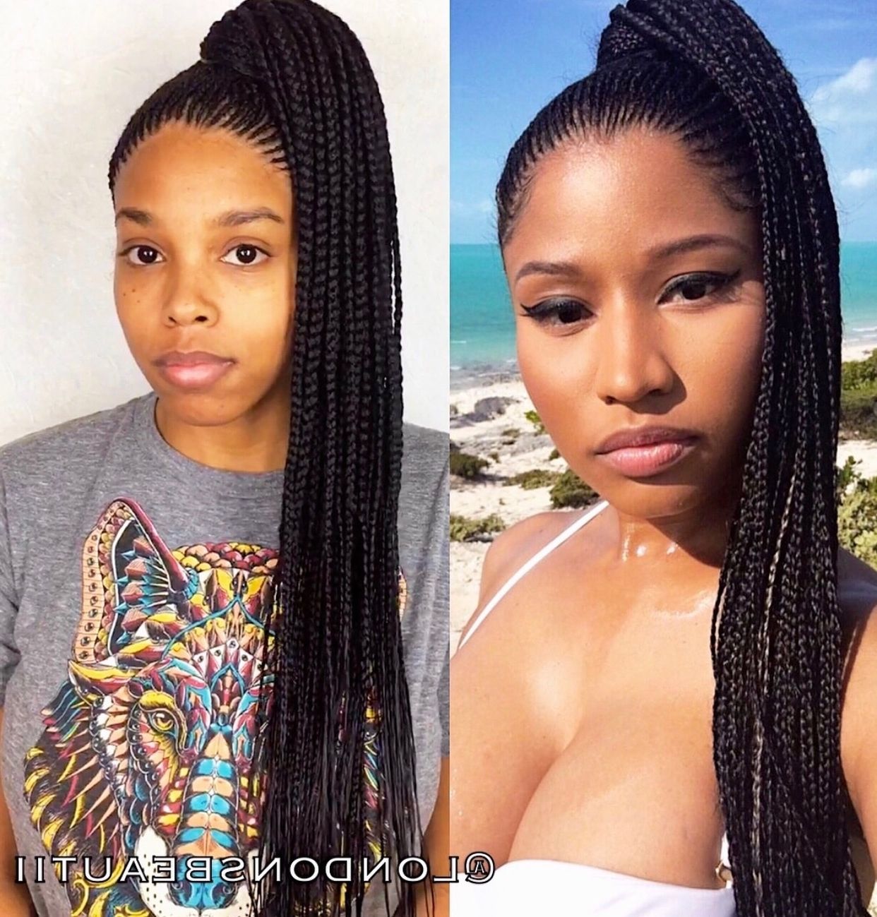 Well Known Micro Cornrows Hairstyles In Straight Up Braids With Bobs Singles 41 Beautiful Micro Braids (View 12 of 15)