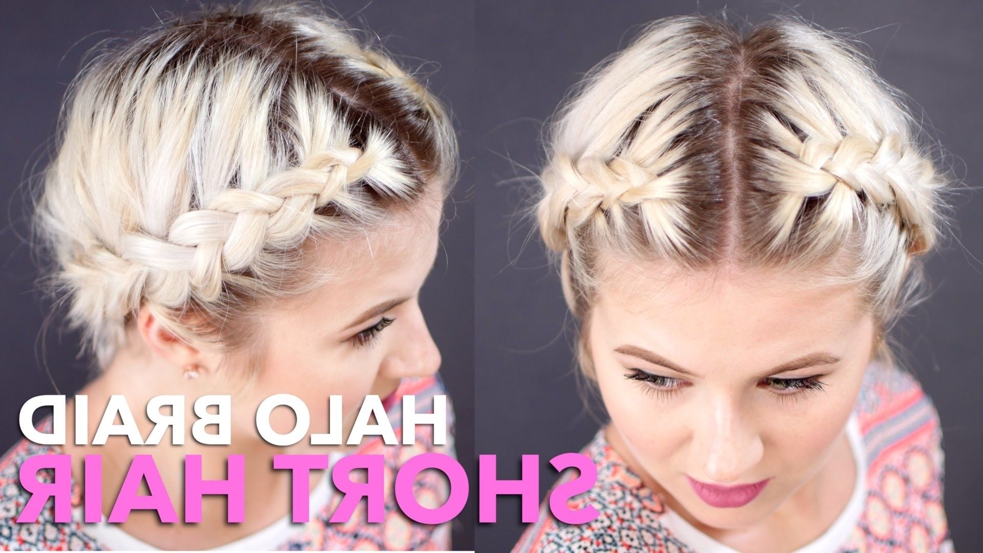 Well Known Thick Halo Braid Hairstyles Intended For How To Milkmaid Braid Short Hair (View 14 of 15)