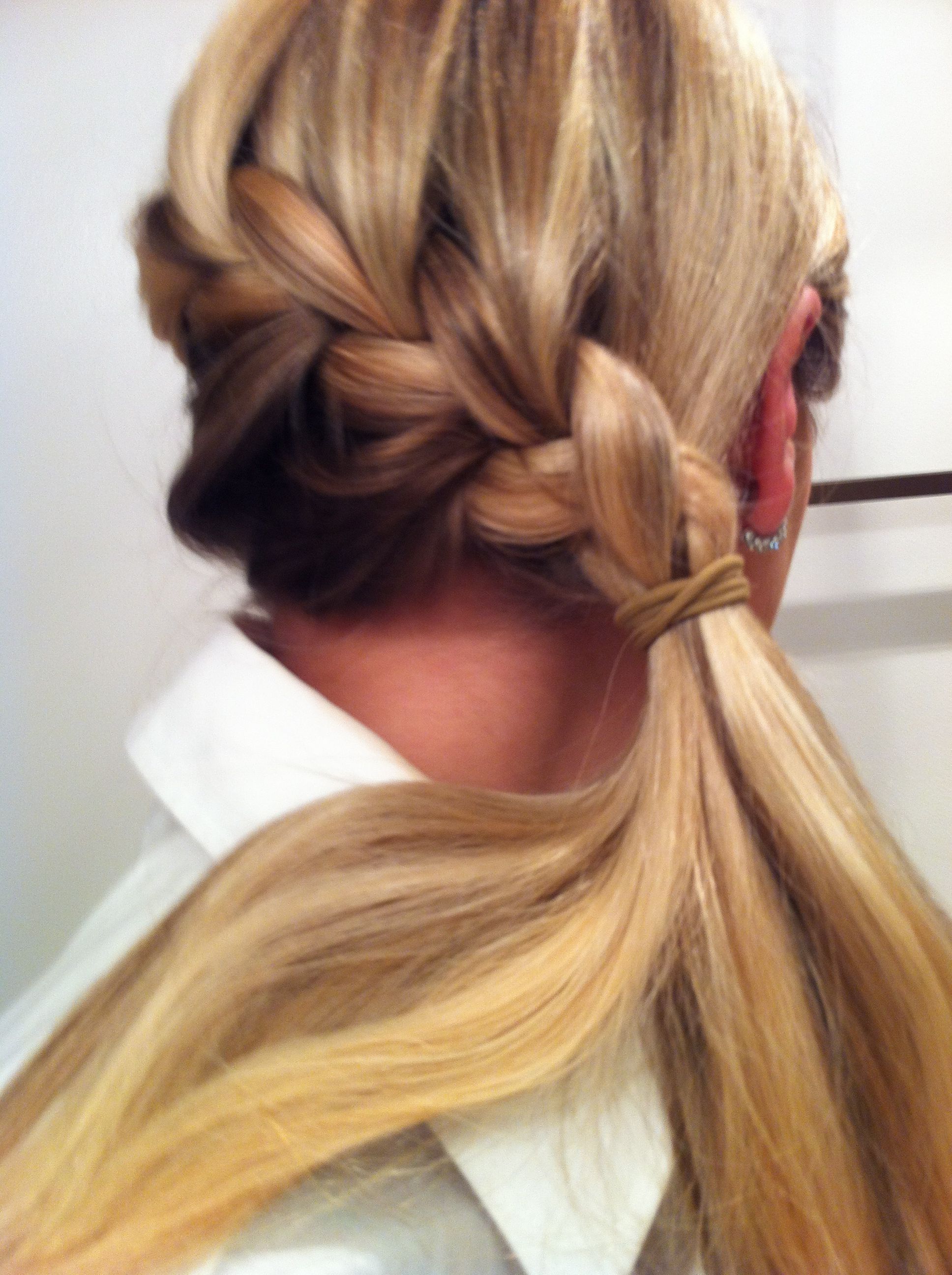 Well Liked Diagonally Braided Ponytail Throughout Diagonal French Braid Into A Side Pony :) (View 12 of 15)