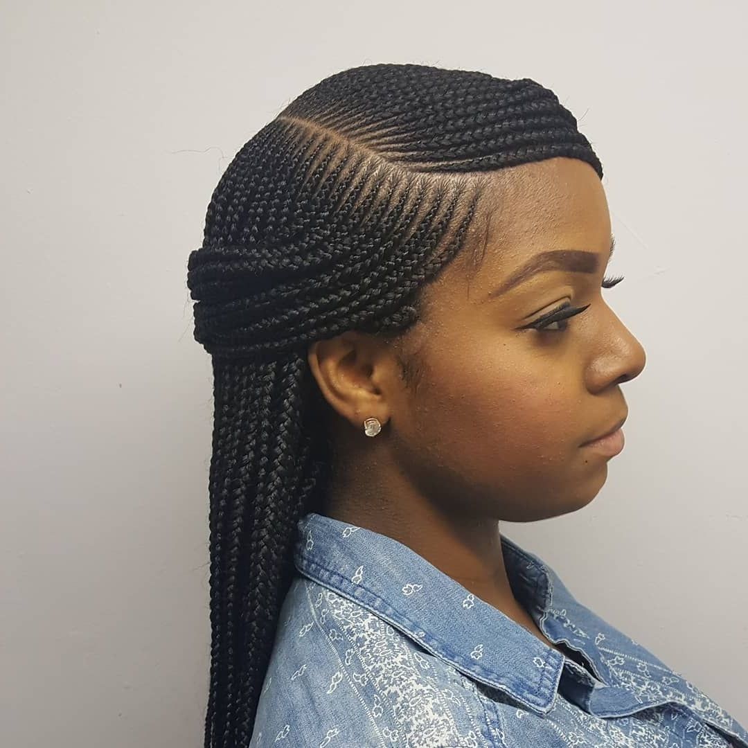 Widely Used African American Side Cornrows Hairstyles Pertaining To Side Part Box Braids #braids #njbraids #njhairstylist (View 10 of 15)