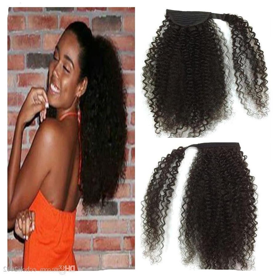 140g African American Jet Black Afro Puff 4c Kinky Curly Drawstring With Recent Jet Black Pony Hairstyles With Volume (View 3 of 20)