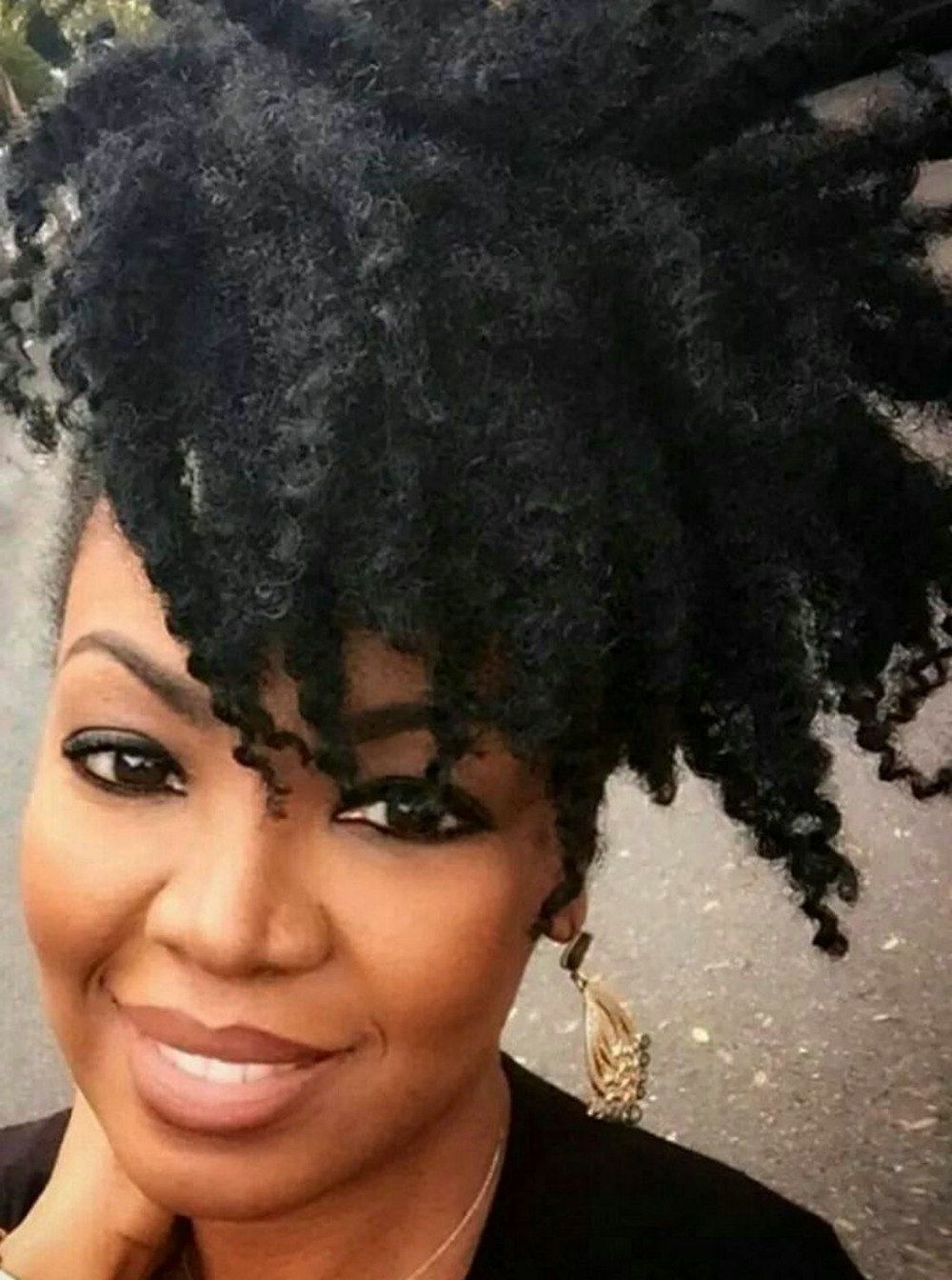 2017 Jet Black Pony Hairstyles With Volume Within Celebrity Fashion Women Clip In Jet Black Afro Puffs Kinky Curly (View 10 of 20)