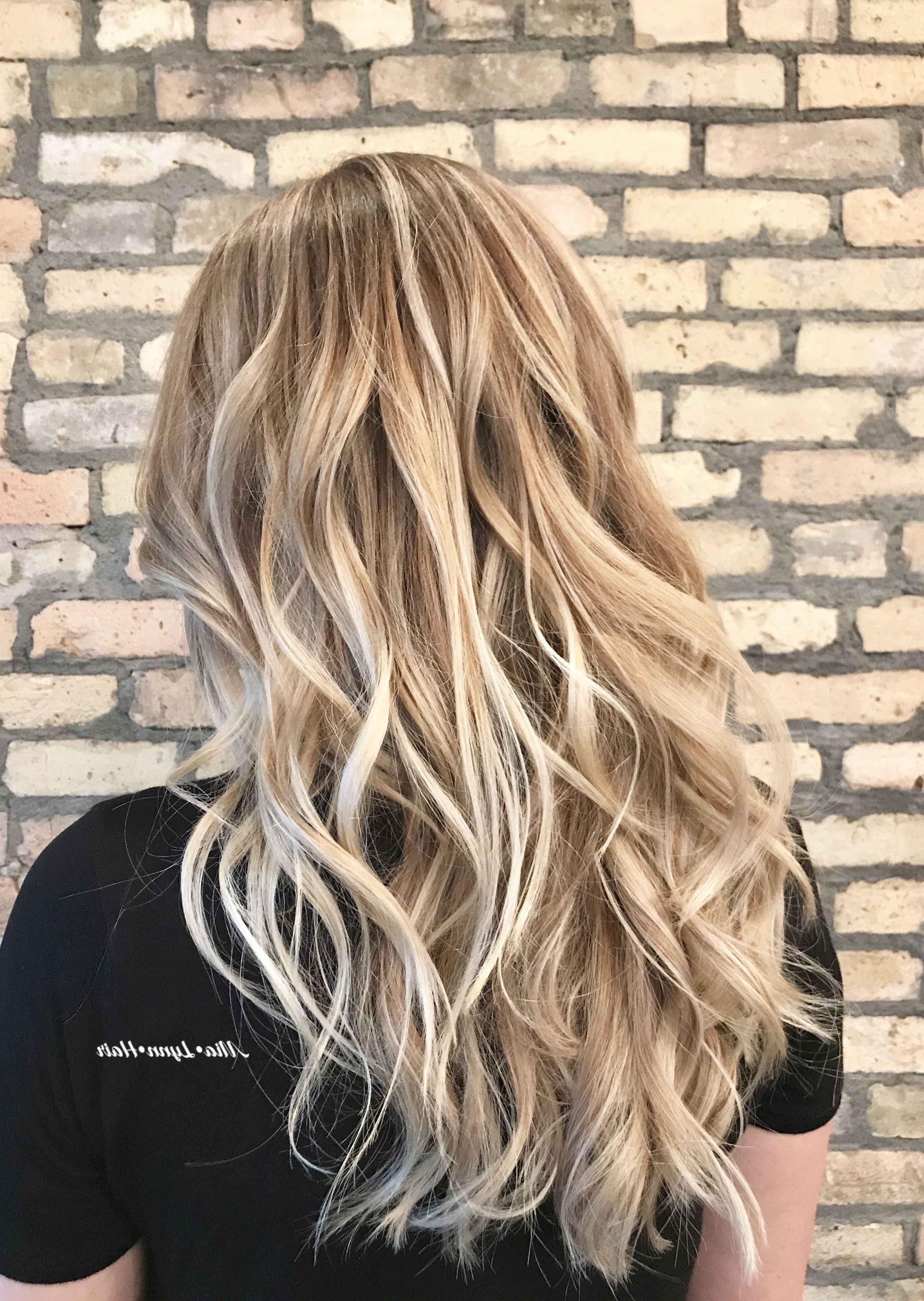 2018 Casual Bright Waves Blonde Hairstyles With Bangs Pertaining To Blonde, Dimensional Blonde, Balayage, Blonde Balayage, Face Framing (View 1 of 20)