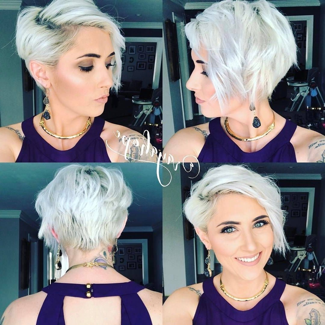 40 Best Short Hairstyles For Fine Hair 2018: Short Haircuts For Women For Newest Platinum Asymmetrical Blonde Hairstyles (View 7 of 20)