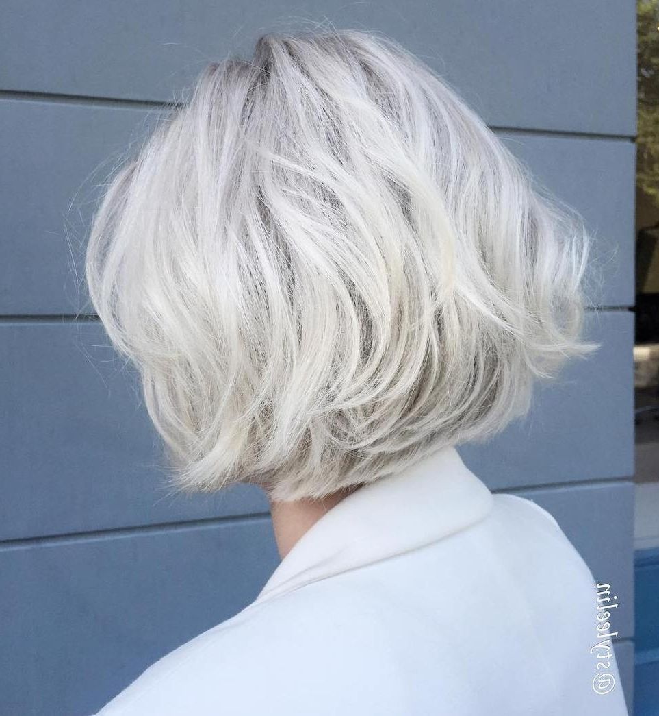 50 Trendiest Short Blonde Hairstyles And Haircuts Within 2018 Textured Platinum Blonde Bob Hairstyles (Gallery 6 of 20)