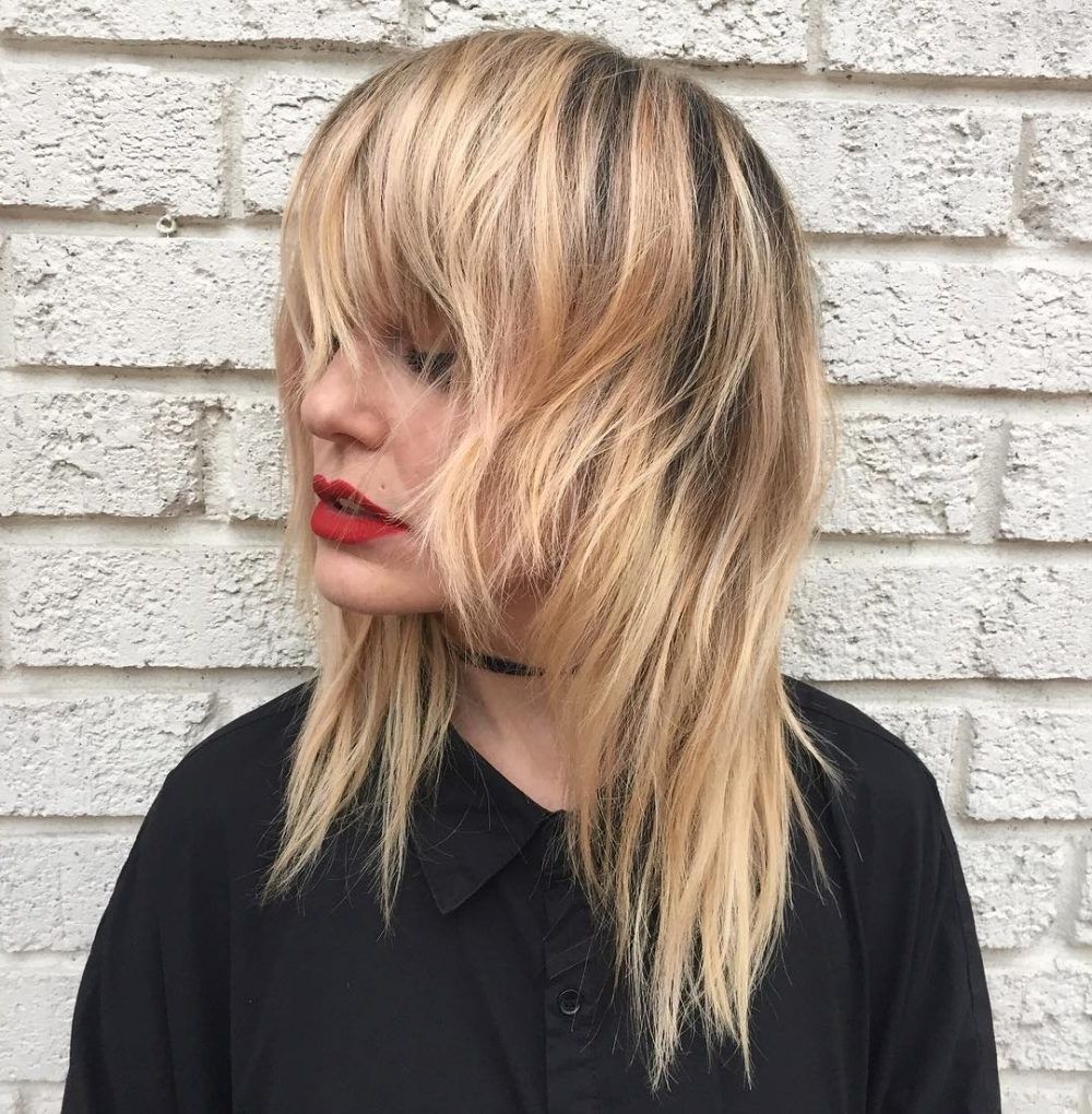 61 Chic Medium Shag Haircuts For 2018 Pertaining To Latest Platinum Tresses Blonde Hairstyles With Shaggy Cut (View 13 of 20)