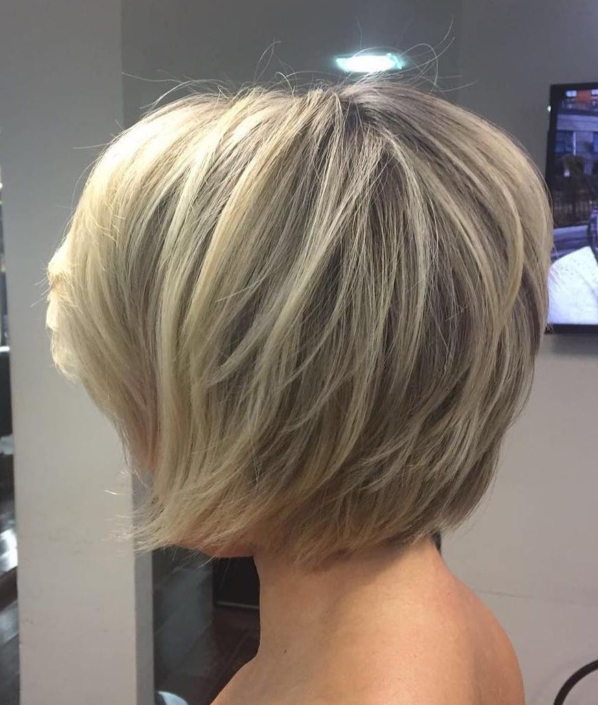 70 Cute And Easy To Style Short Layered Hairstyles In Current Super Straight Ash Blonde Bob Hairstyles (Gallery 20 of 20)