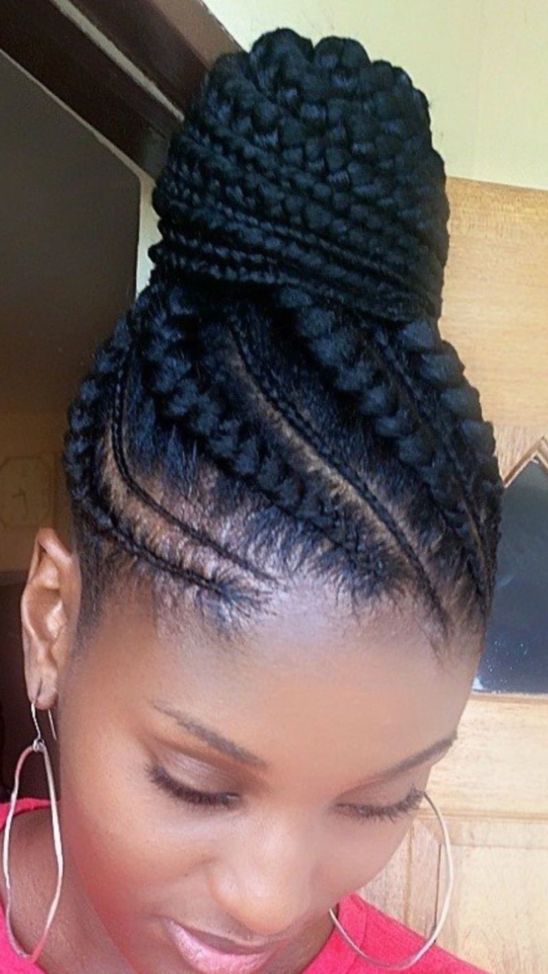 African Ponytail Cornrow (View 5 of 20)
