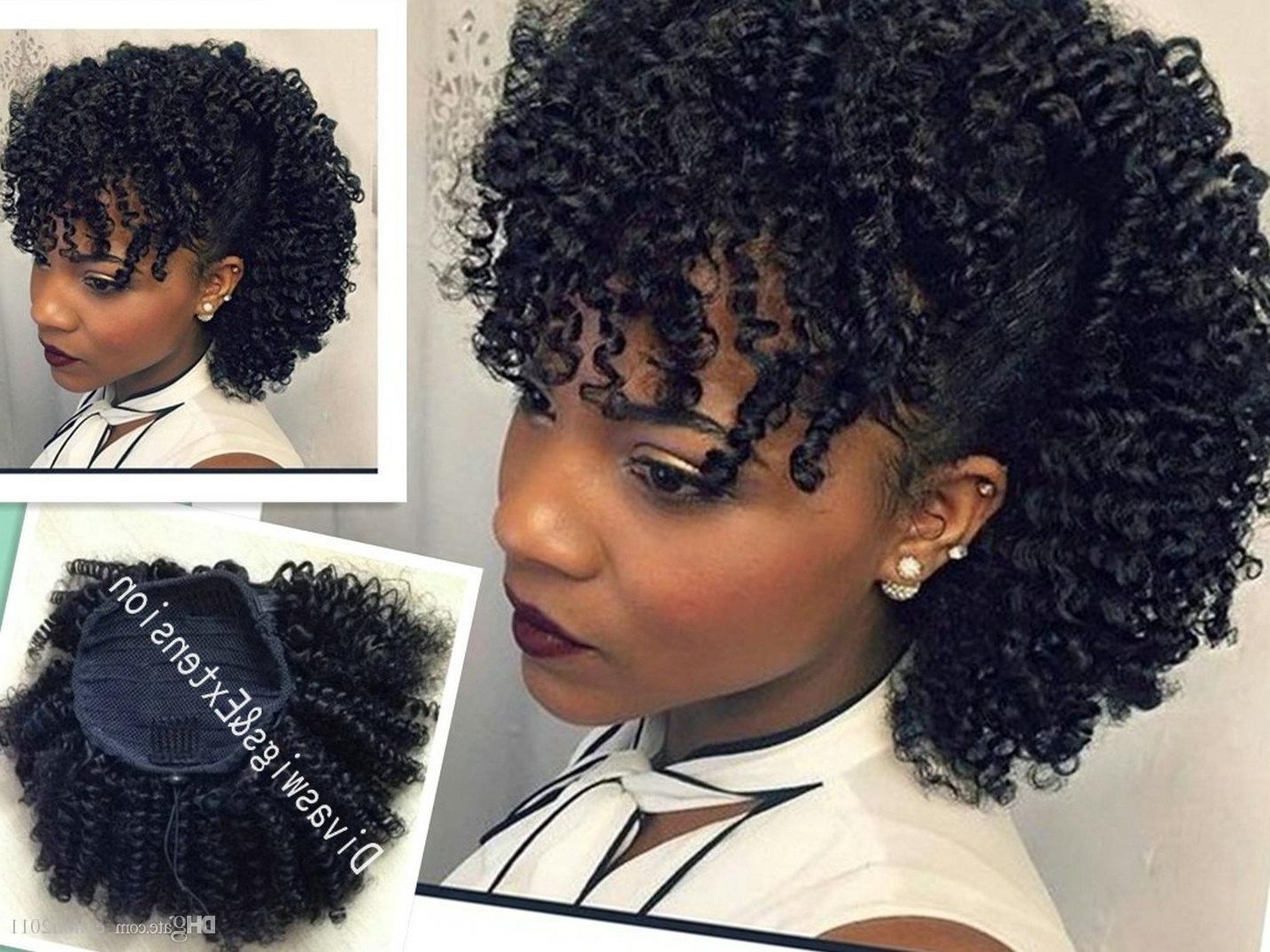 Afro Kinky Curly Weave Ponytail Hairstyles Clip Ins Natural Throughout Newest High Top Ponytail Hairstyles With Wavy Extensions (View 12 of 20)