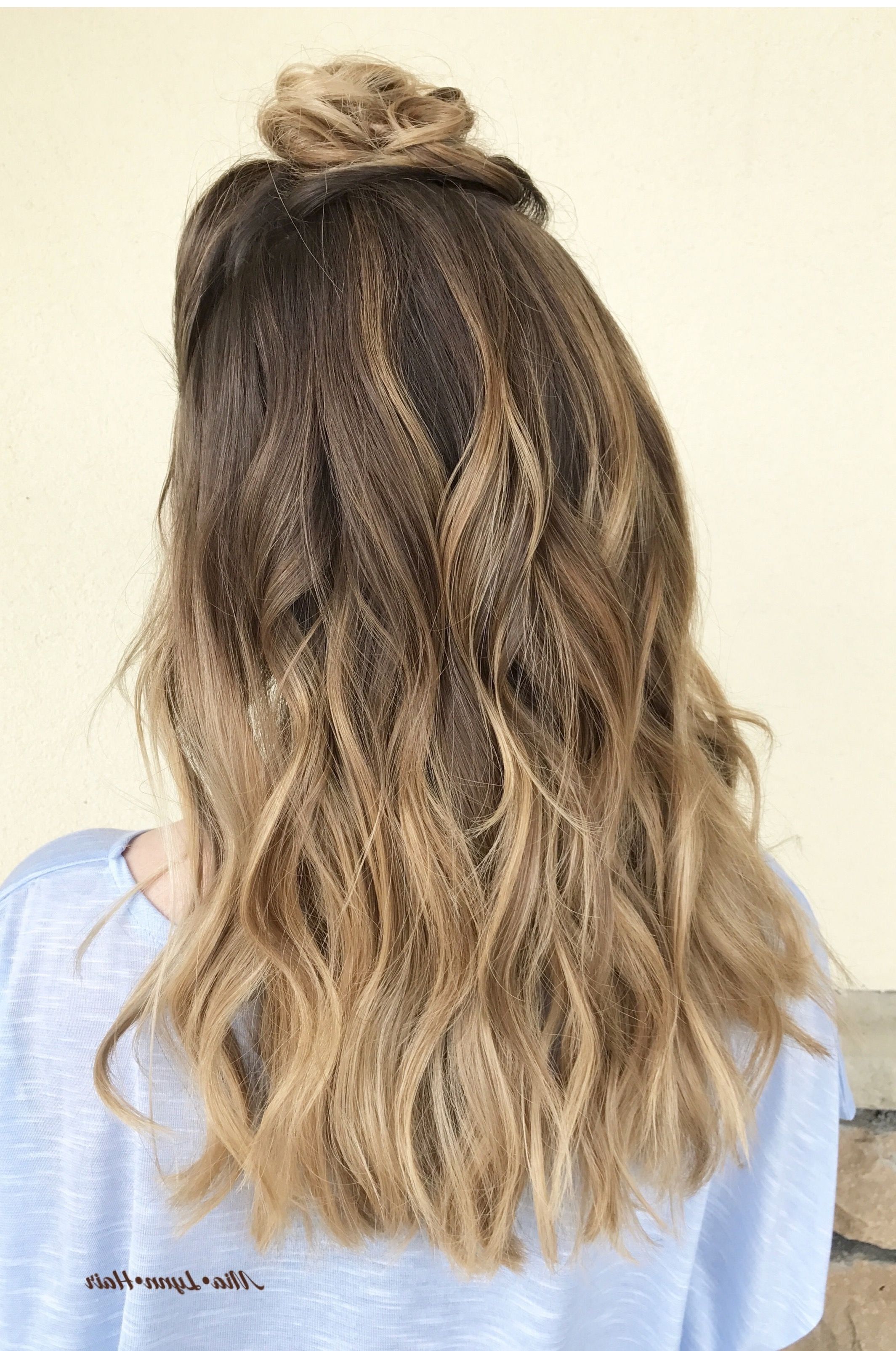 Balayage, Balayage Highlights, Painted Highlights, Blonde Hair With Regard To Most Recently Released Warm Blonde Curls Blonde Hairstyles (Gallery 19 of 20)