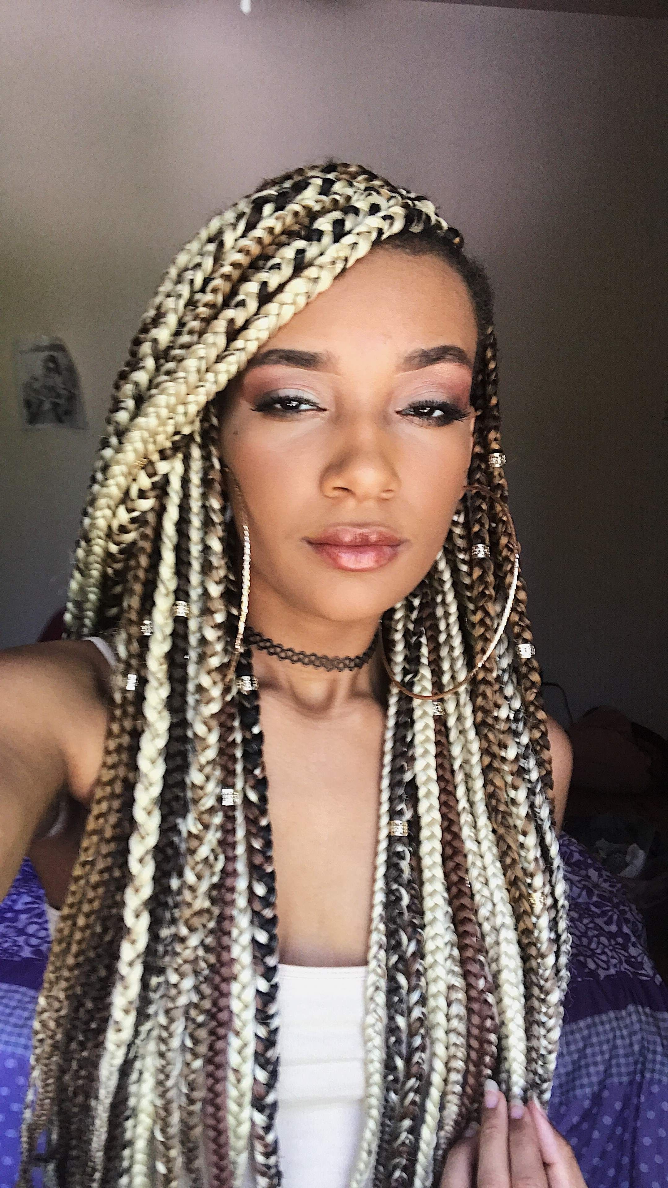 Blonde Box Braids With A Side Cut (View 15 of 20)