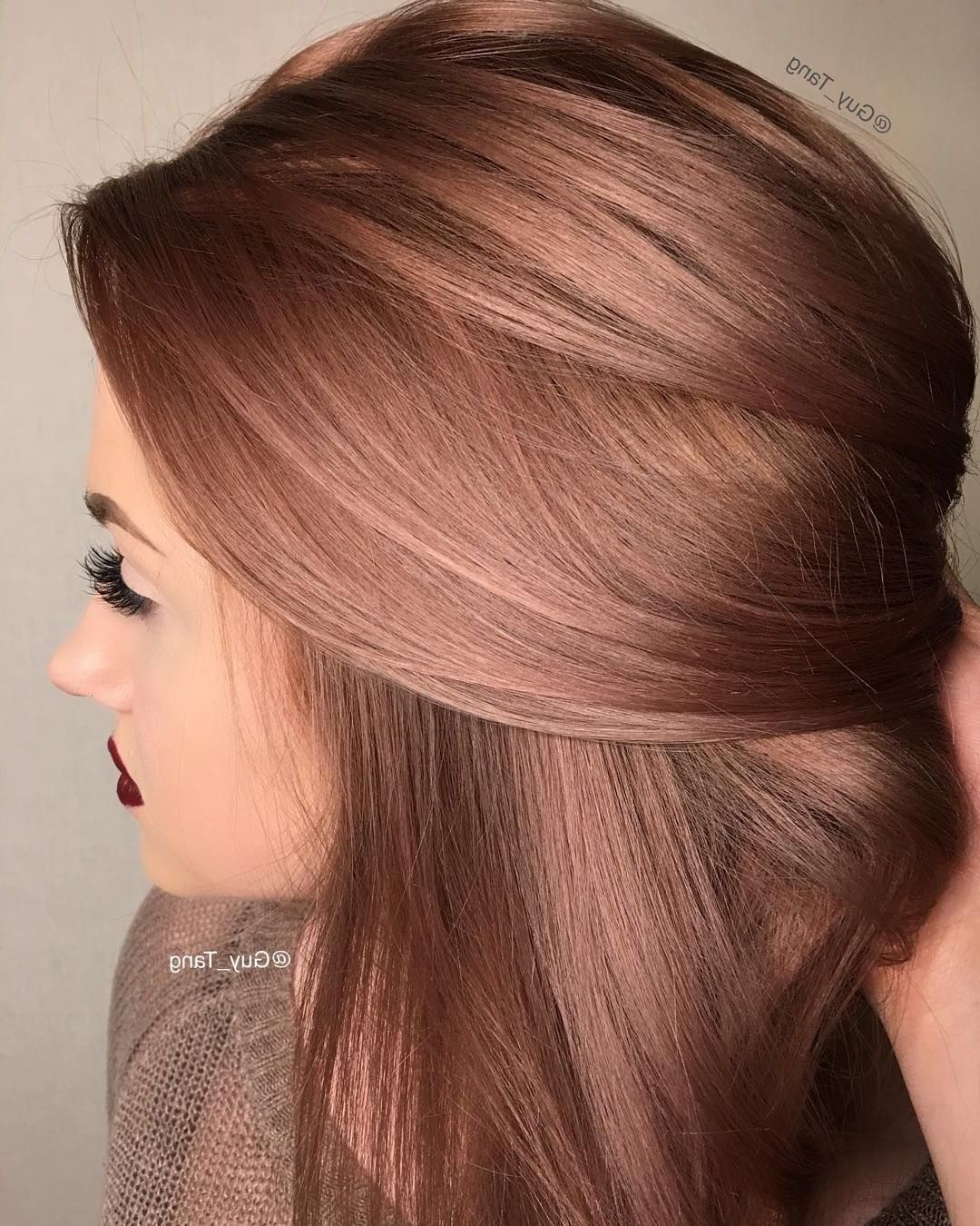Concrete Proof That Rose Gold Is The Still Perfect Rainbow Hair Hue In Famous Golden Bronze Blonde Hairstyles (Gallery 20 of 20)