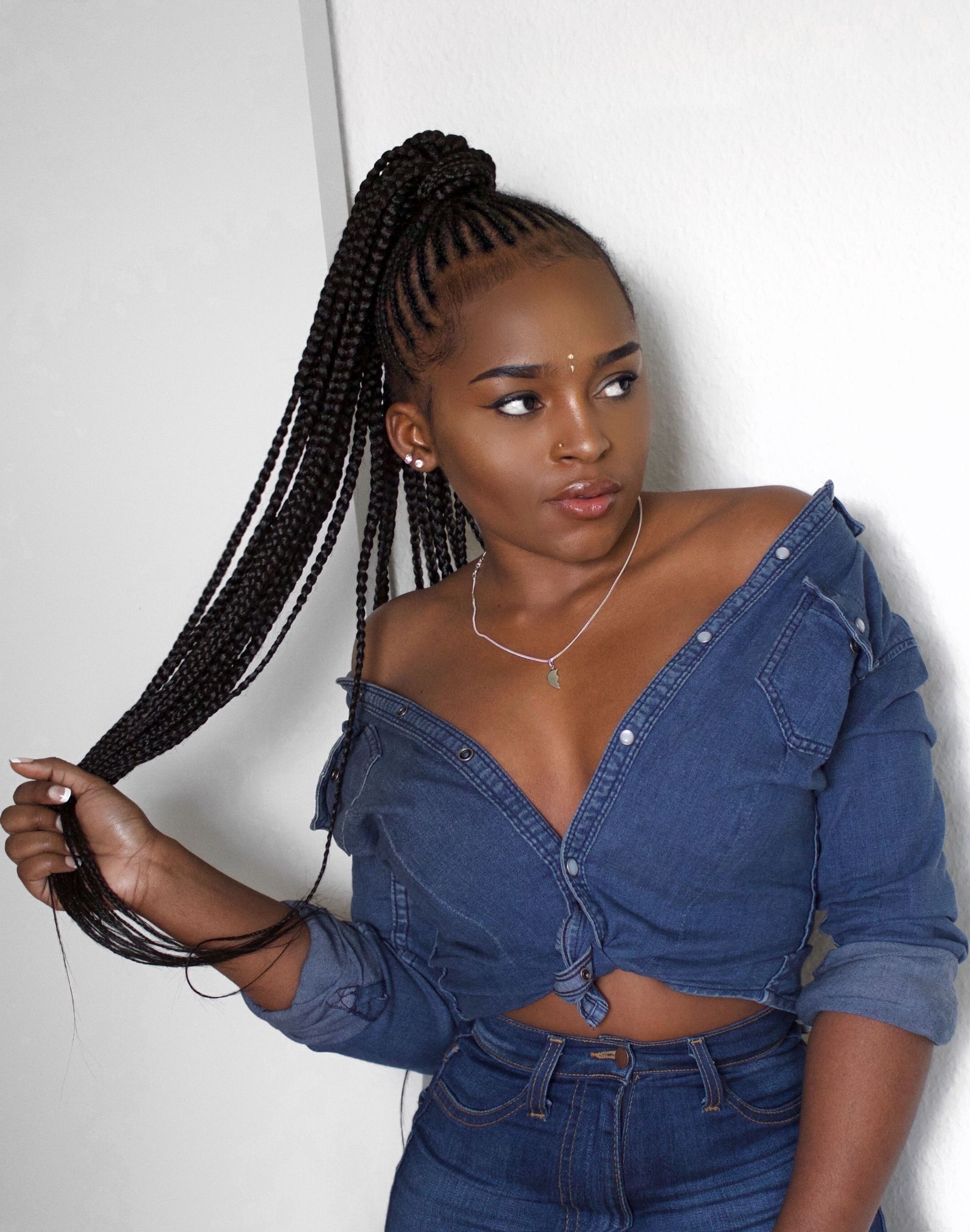 Cornrows, Cornrows Hairstyle, Cornrows Updo, Cornrows Ponytails Pertaining To Most Recent Chunky Black Ghana Braids Ponytail Hairstyles (View 6 of 20)