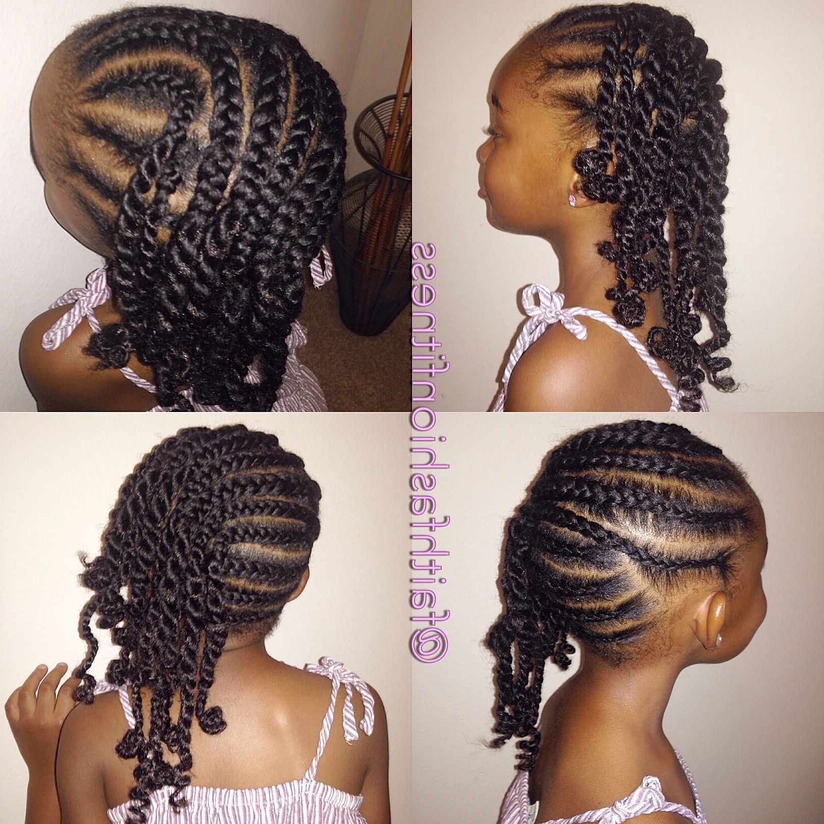 Cornrows With Marley Braid Added To Ends #naturalhair #protective In Preferred Reverse French Braids Ponytail Hairstyles With Chocolate Coils (View 14 of 20)
