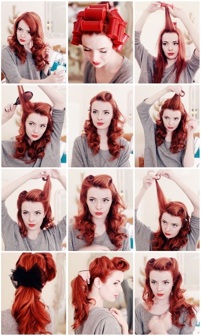 Curls 50s Pin Up Wave Hair Styles Updo With Regard To Most Recently Released Vintage Curls Ponytail Hairstyles (View 3 of 20)