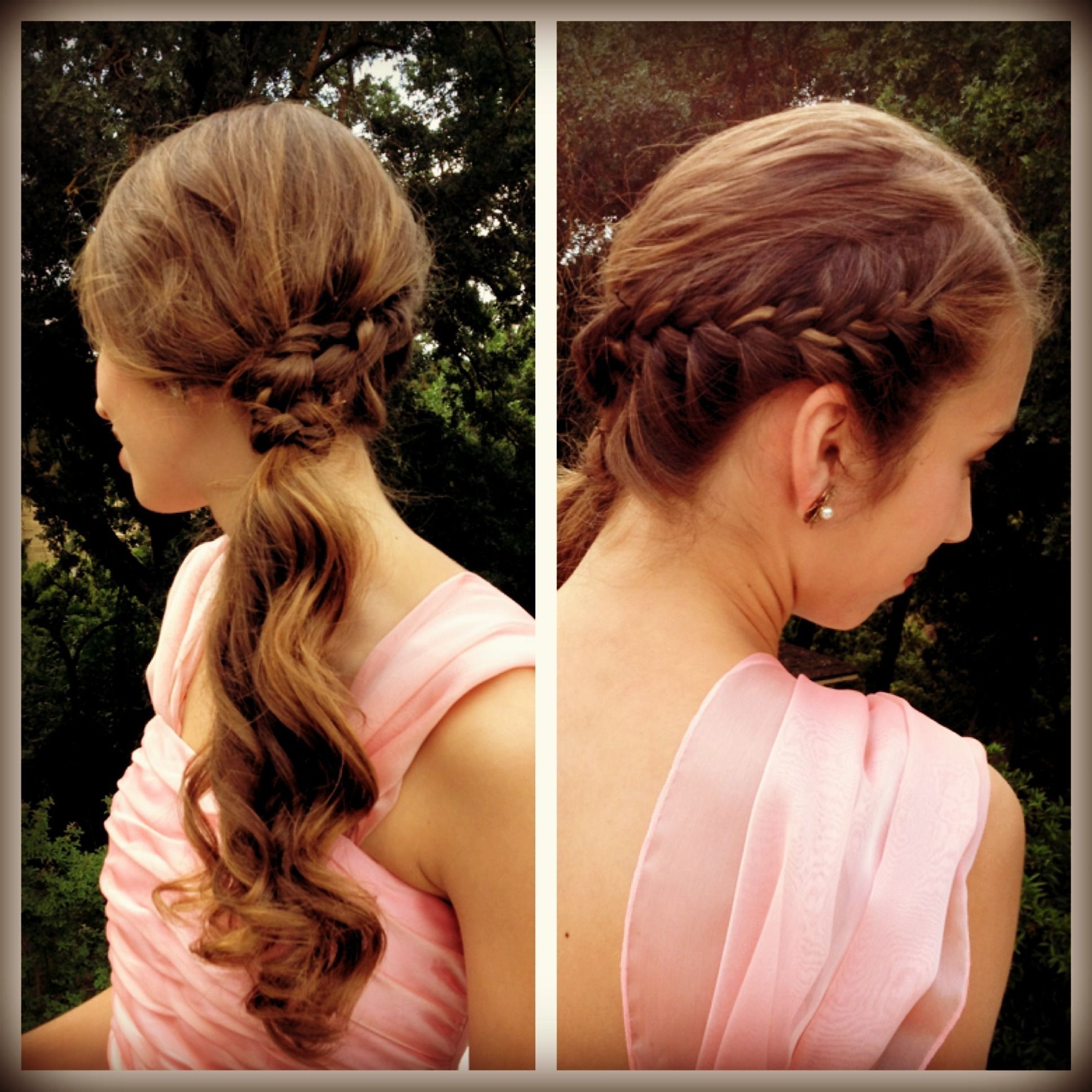 Emily's Hairstyle For Our Grandmas Wedding French Braid Into Side Regarding Trendy Braided Side Ponytail Hairstyles (View 3 of 20)