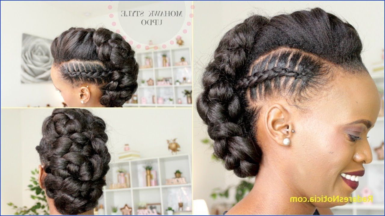 Famous Mohawk Braid And Ponytail Hairstyles Throughout Braided Ponytail Hairstyles For Black Hair Stitch Braid Mohawk Updo (View 20 of 20)