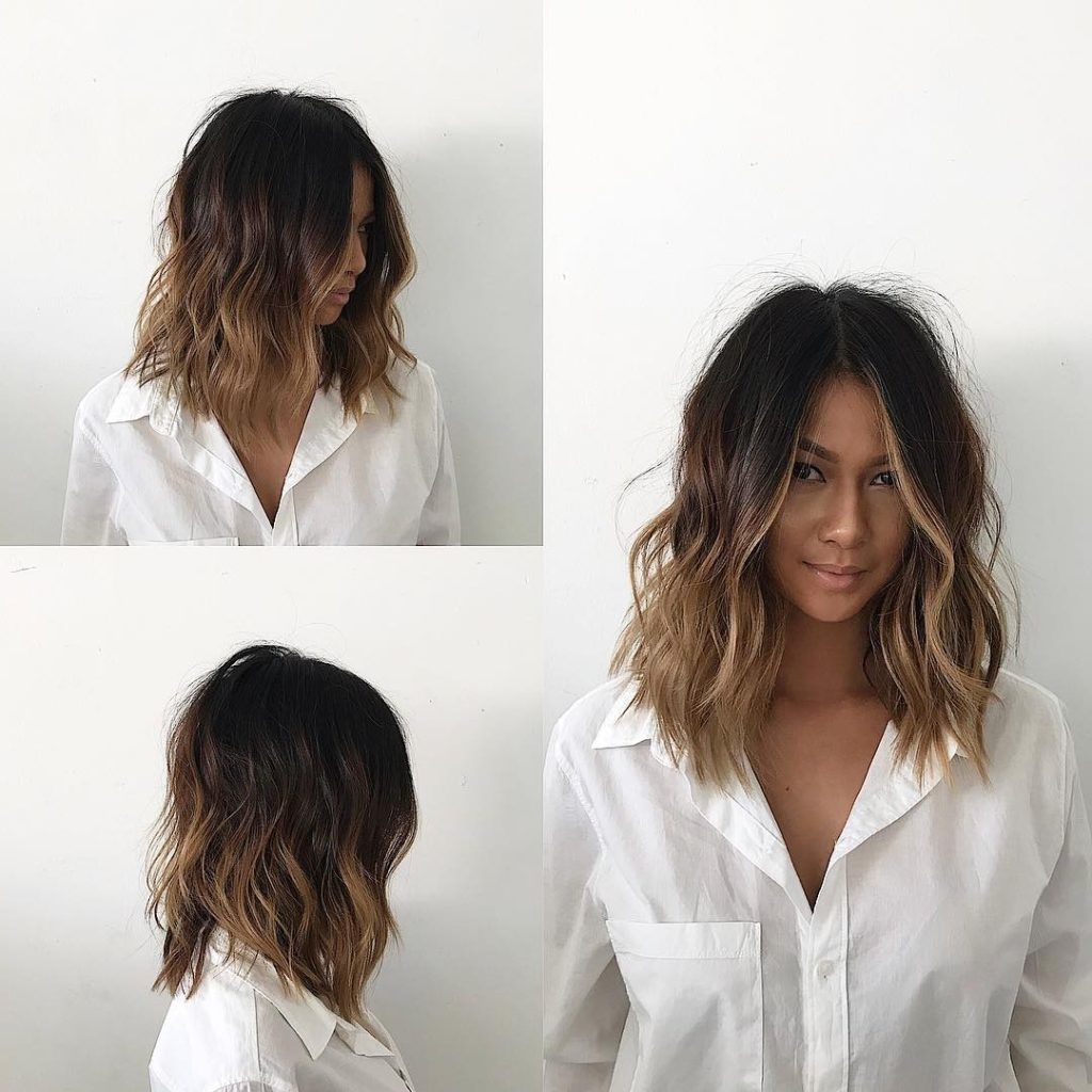 Famous Wavy Caramel Blonde Lob Hairstyles With Women's Undone Voluminous Wavy Lob With Brunette Balayage And Soft (Gallery 20 of 20)