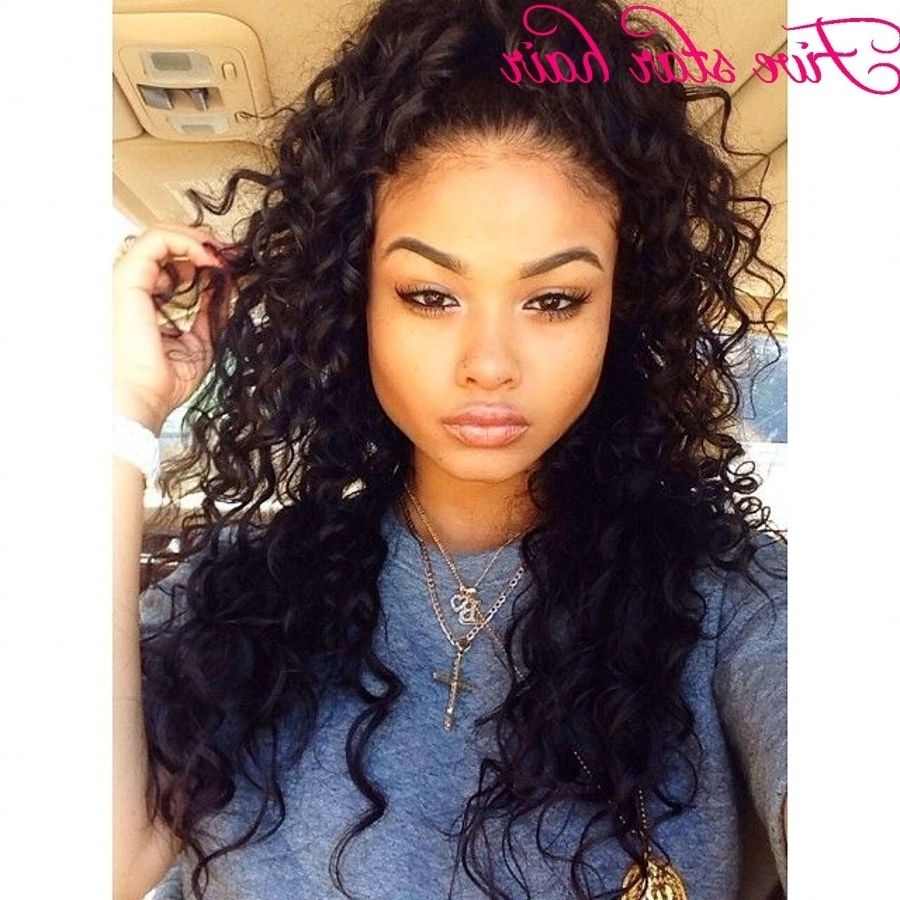 Fashion Virgin High Ponytail Full Lace Wig Curly Indian Virgin Human With Recent High Curly Black Ponytail Hairstyles (View 7 of 20)