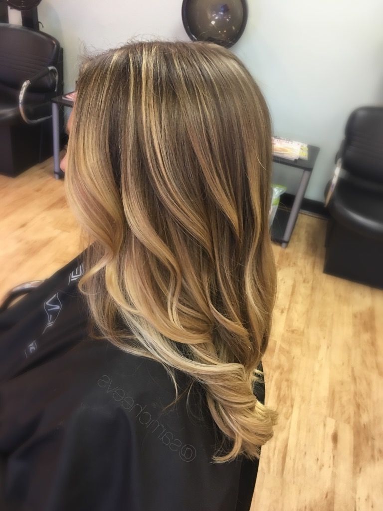 Fashionable Brunette Hairstyles With Dirty Blonde Ends Inside Summer Buttery Warm Golden Honey White Platinum Blonde Highlights (View 9 of 20)