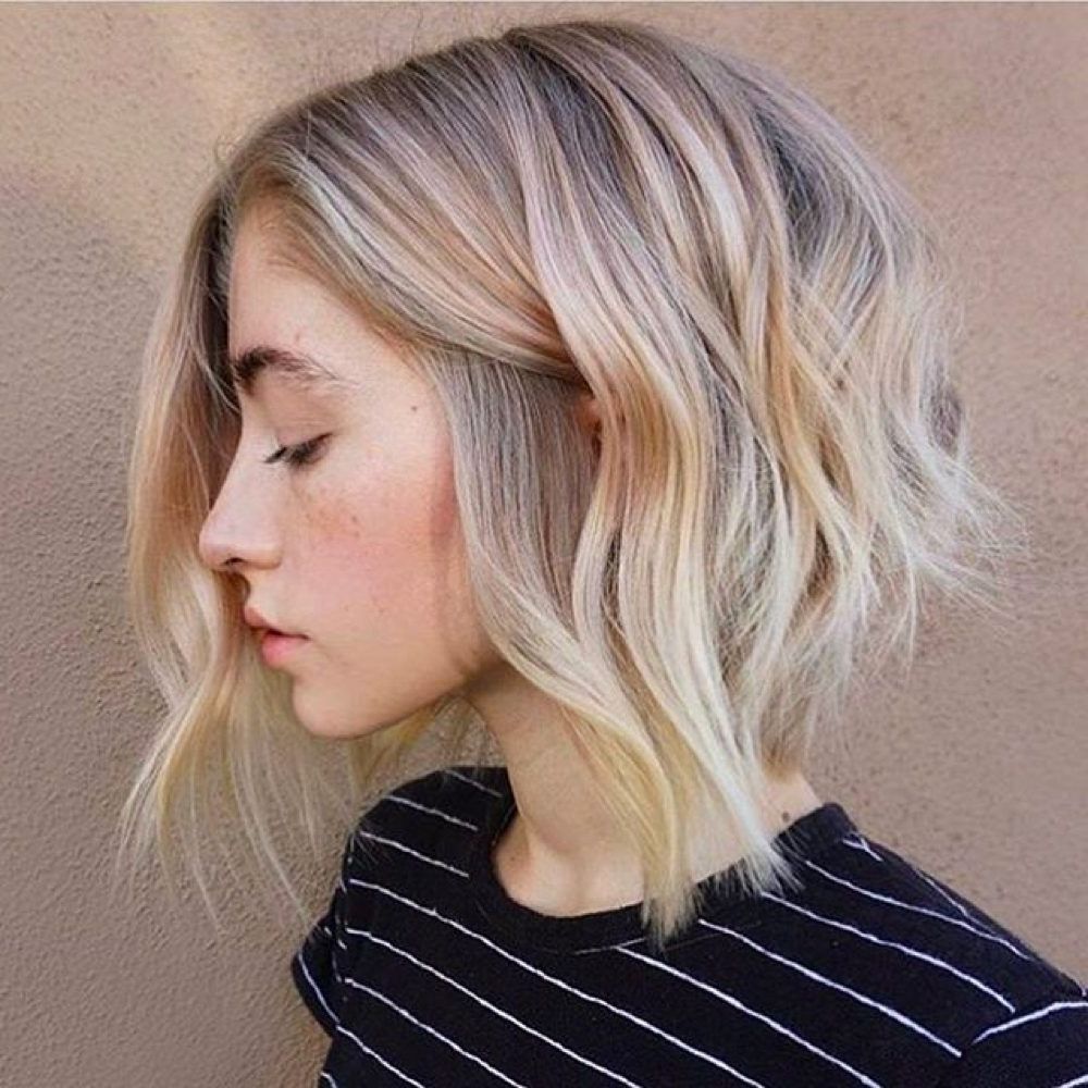 Fashionable Icy Waves And Angled Blonde Hairstyles With Regard To 33 Hottest A Line Bob Haircuts You'll Want To Try In  (View 14 of 20)