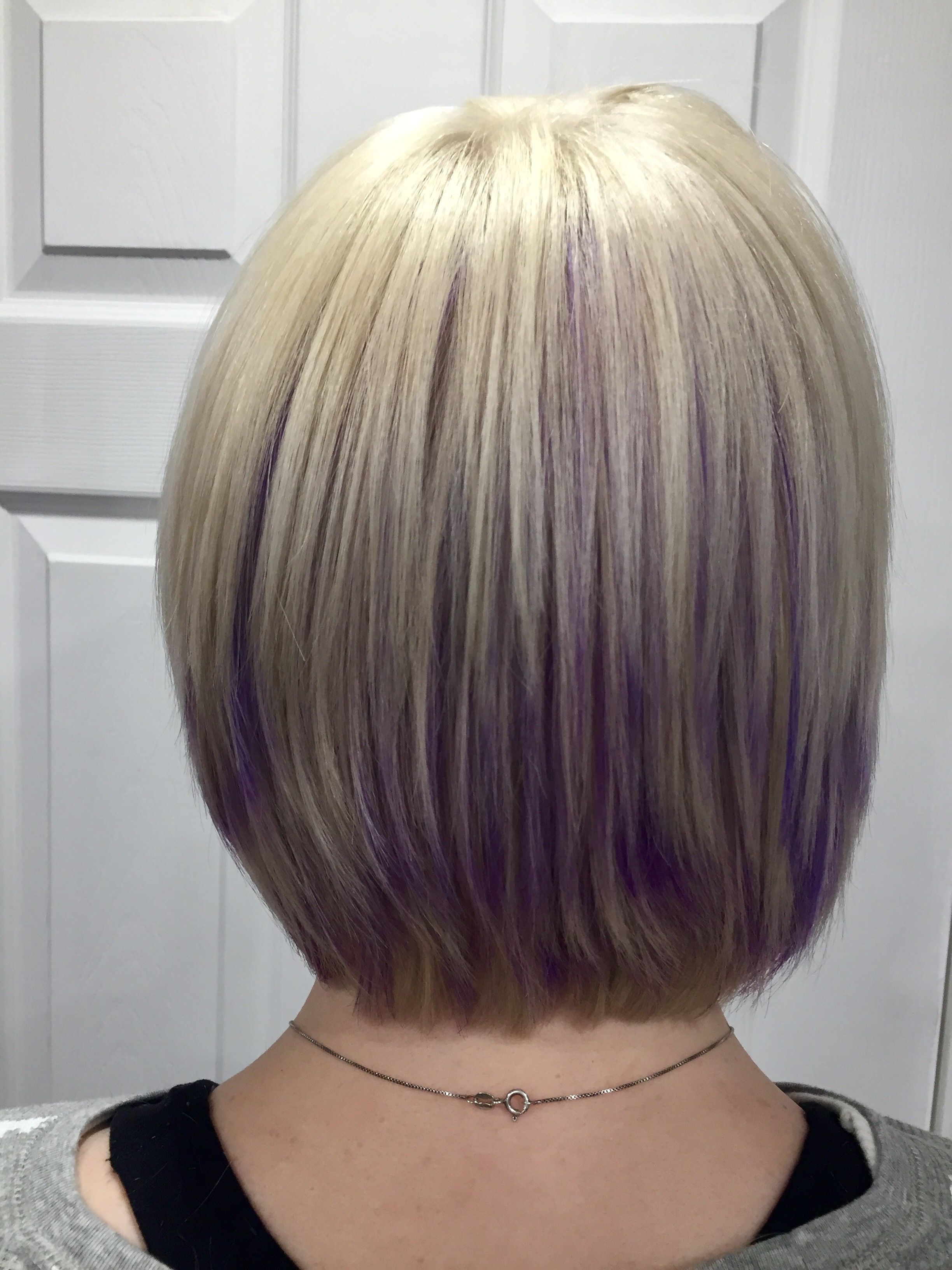 Favorite Voluminous Platinum And Purple Curls Blonde Hairstyles For Hidden Purple Highlights Under Platinum Blonde Hair (View 12 of 20)