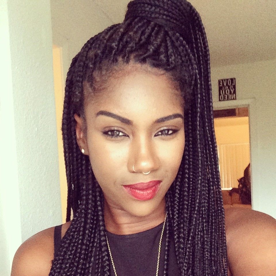Hairstyles 2017, Hair Colors Intended For 2017 Box Braids Pony Hairstyles (Gallery 15 of 20)