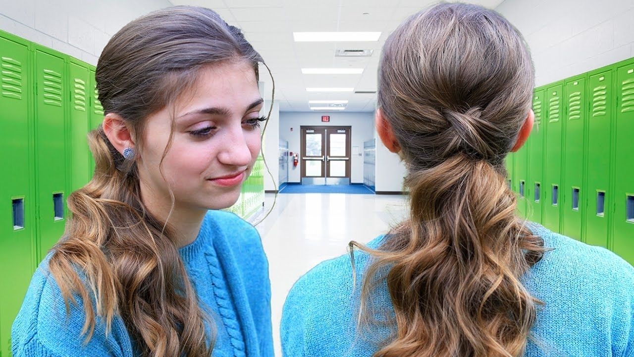 Hairstyles For School – Youtube Intended For Most Recent Dyed Simple Ponytail Hairstyles For Second Day Hair (Gallery 6 of 20)