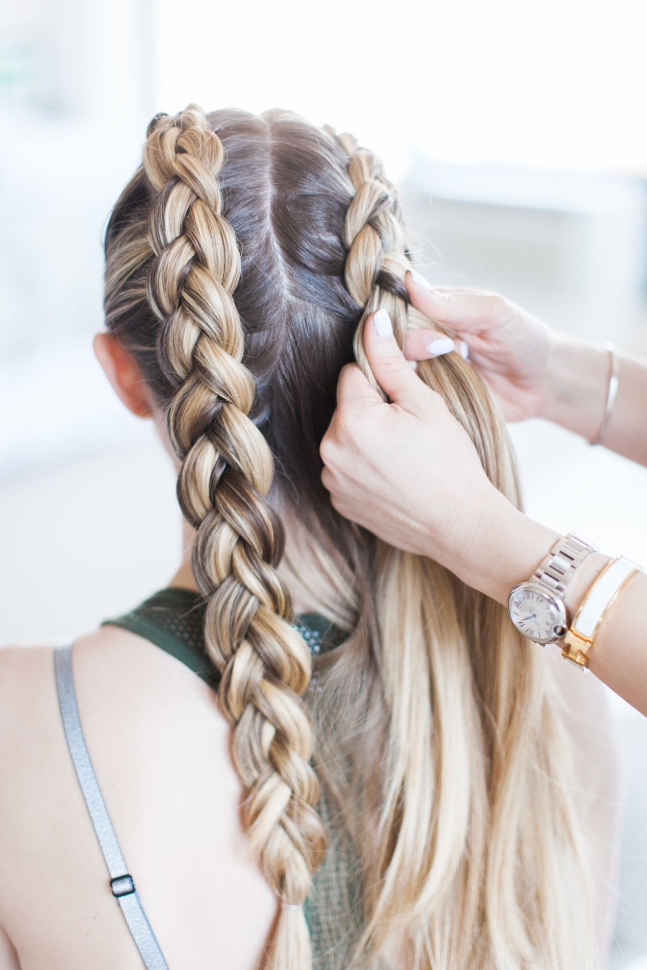 How To Get The Kylie Jenner Double Dutch Braids – Stylisted For Trendy Reverse French Braid Ponytail Hairstyles (Gallery 20 of 20)