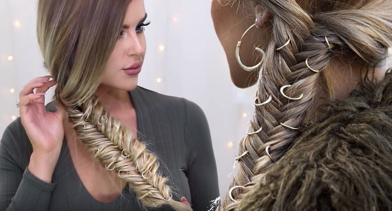 How To: Hair Ring Fishtail Braid ~ Festival Hair – Youtube Throughout Favorite Braided Boho Locks Pony Hairstyles (View 7 of 20)