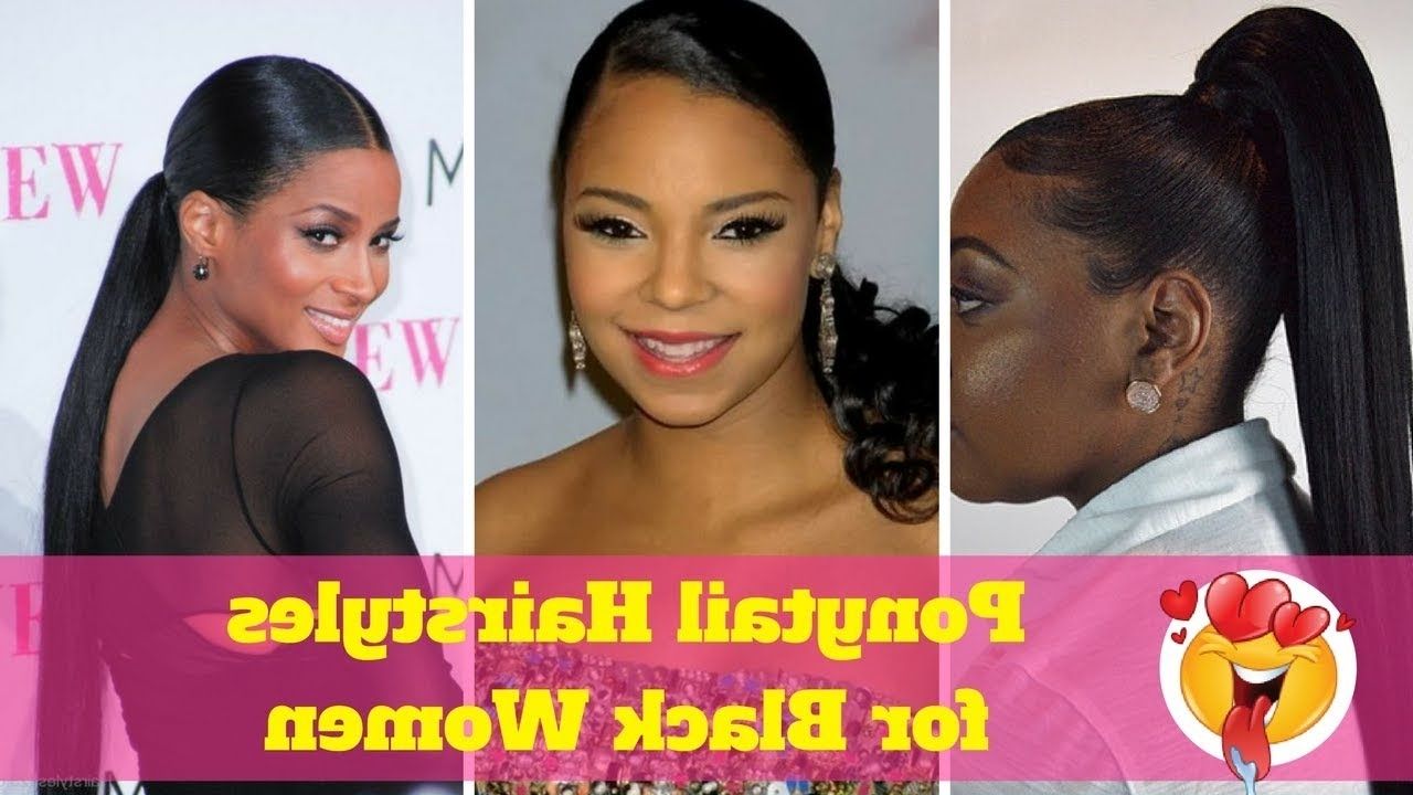 Latest High Black Pony Hairstyles For Relaxed Hair With Ponytail Hairstyles For Black Women And Black Hair – Ponytails (Gallery 6 of 20)