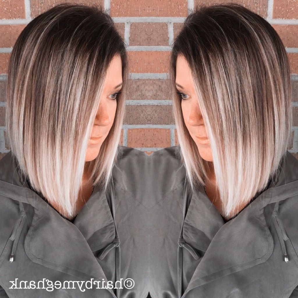 Latest Steeply Angled A Line Lob Blonde Hairstyles Within A Line Bob . Lob . Ombré Hair . Medium Length  (View 11 of 20)